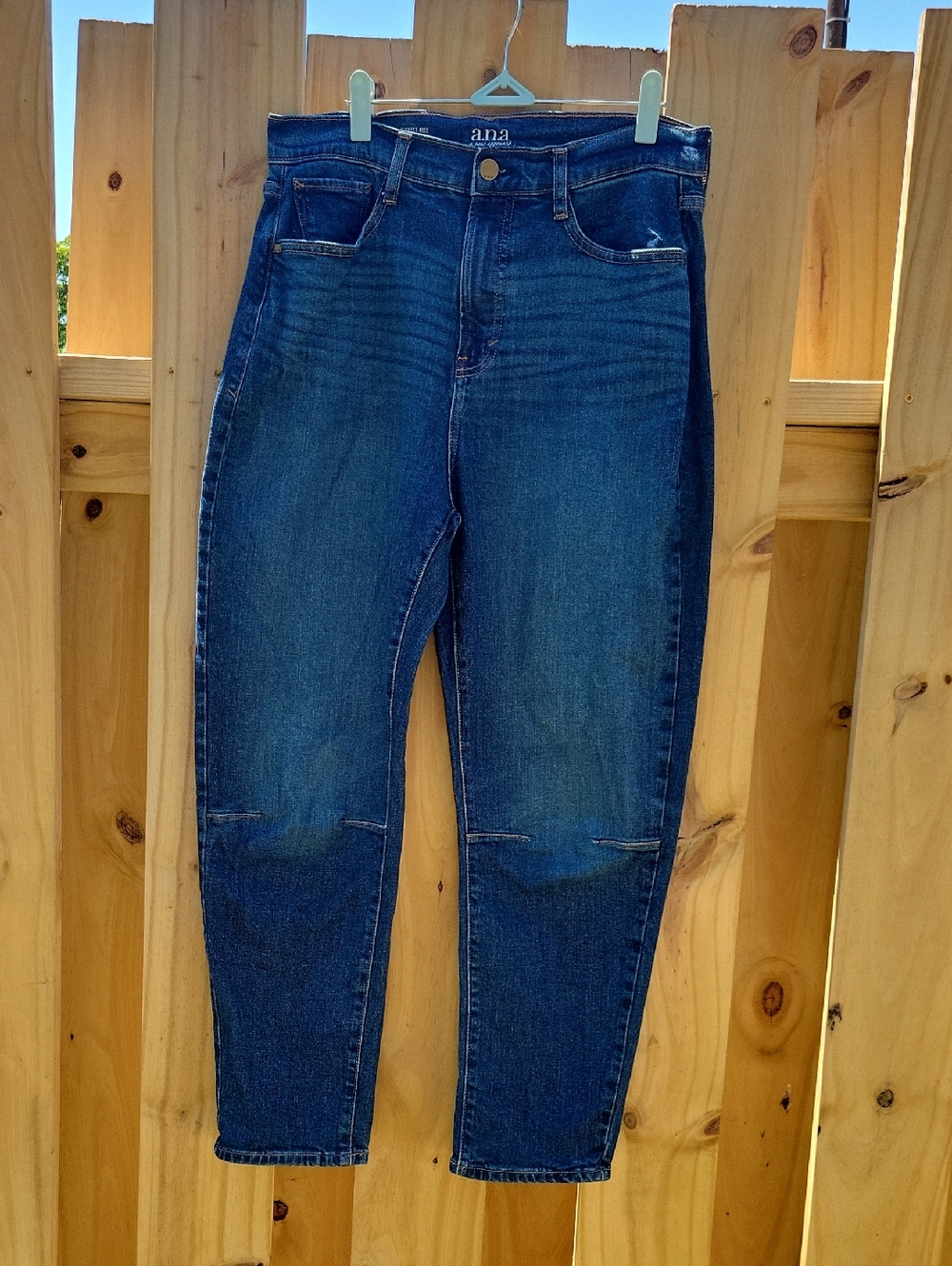 a.n.a Dark Blue High-Rise Barrel Jeans